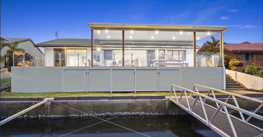 Waterfront pergola
